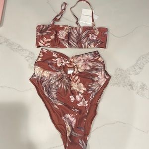 Zimmermann high waisted bathing suit top & bottom set